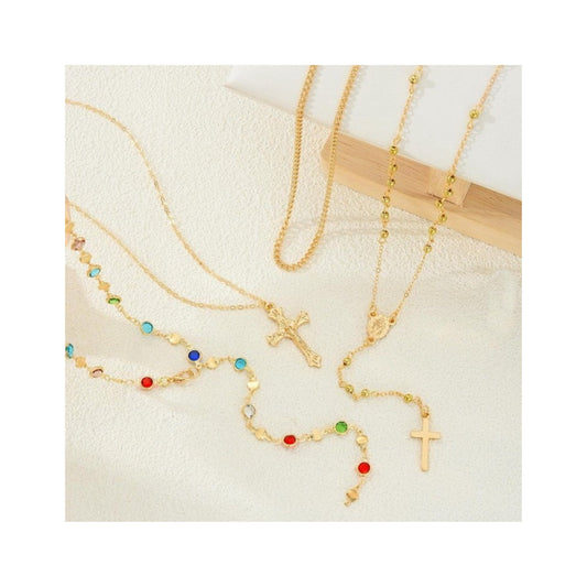 Rainbow Boho Cross Lariat