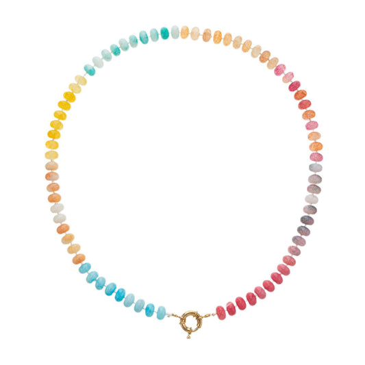 Black necklace with clasp closure and layered, Vibrant Harmony Stone Necklace
