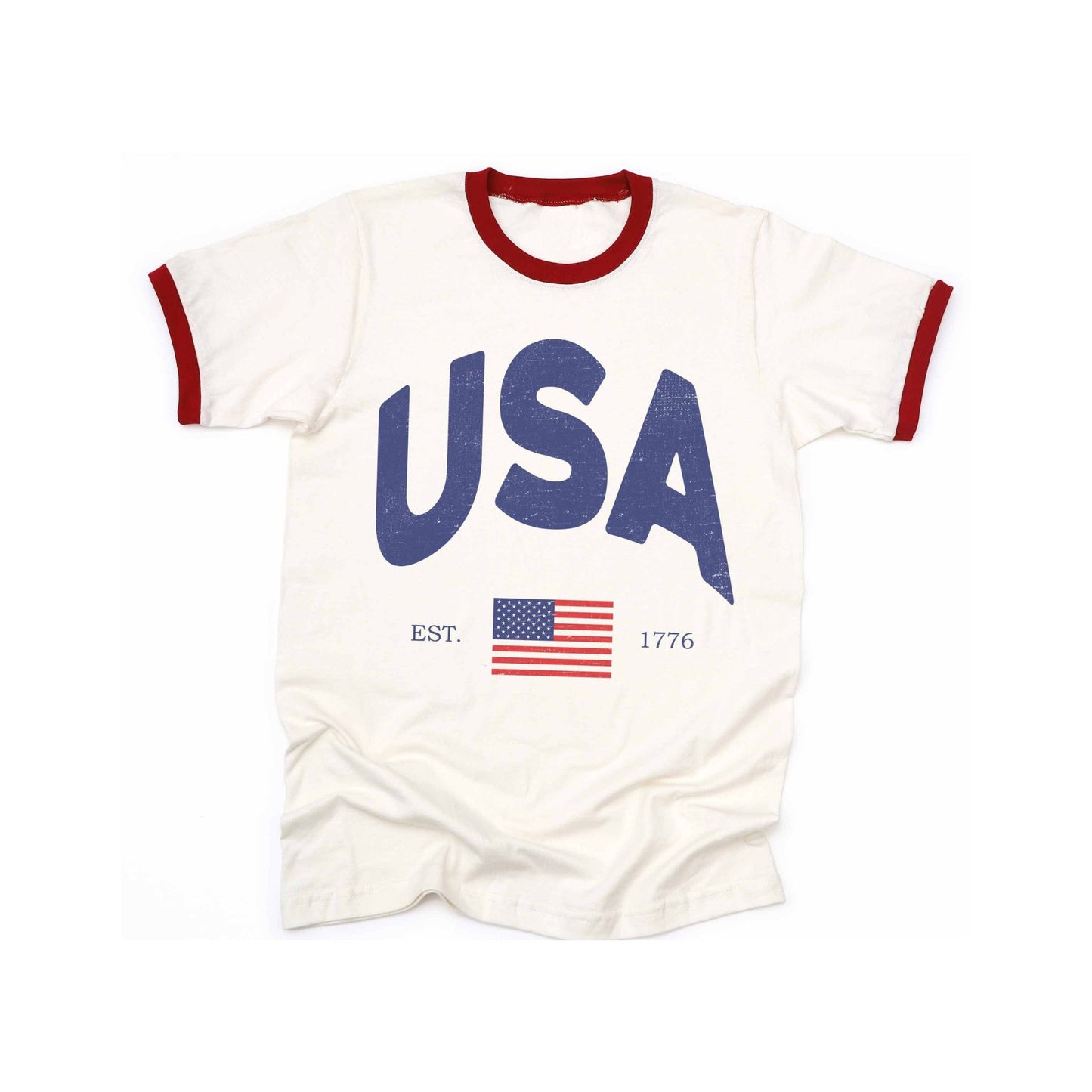 USA Vintage Ringer Graphic Tee