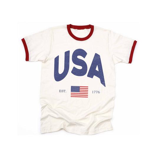 USA Vintage Ringer Graphic Tee