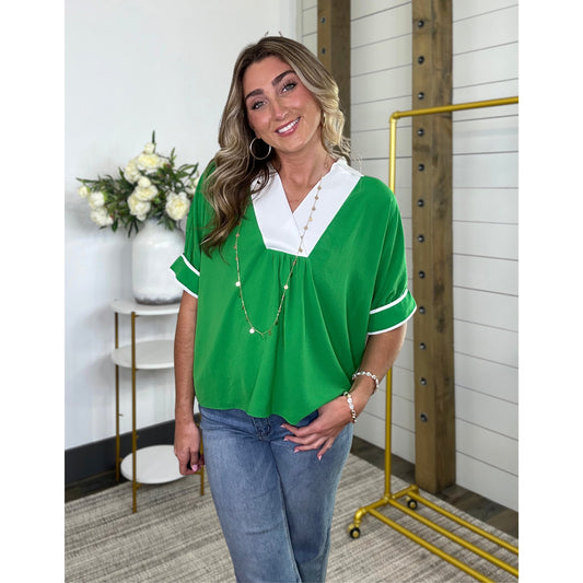 Drop-shoulder top with relaxed-fit and 100% polyester, Summer Days Top