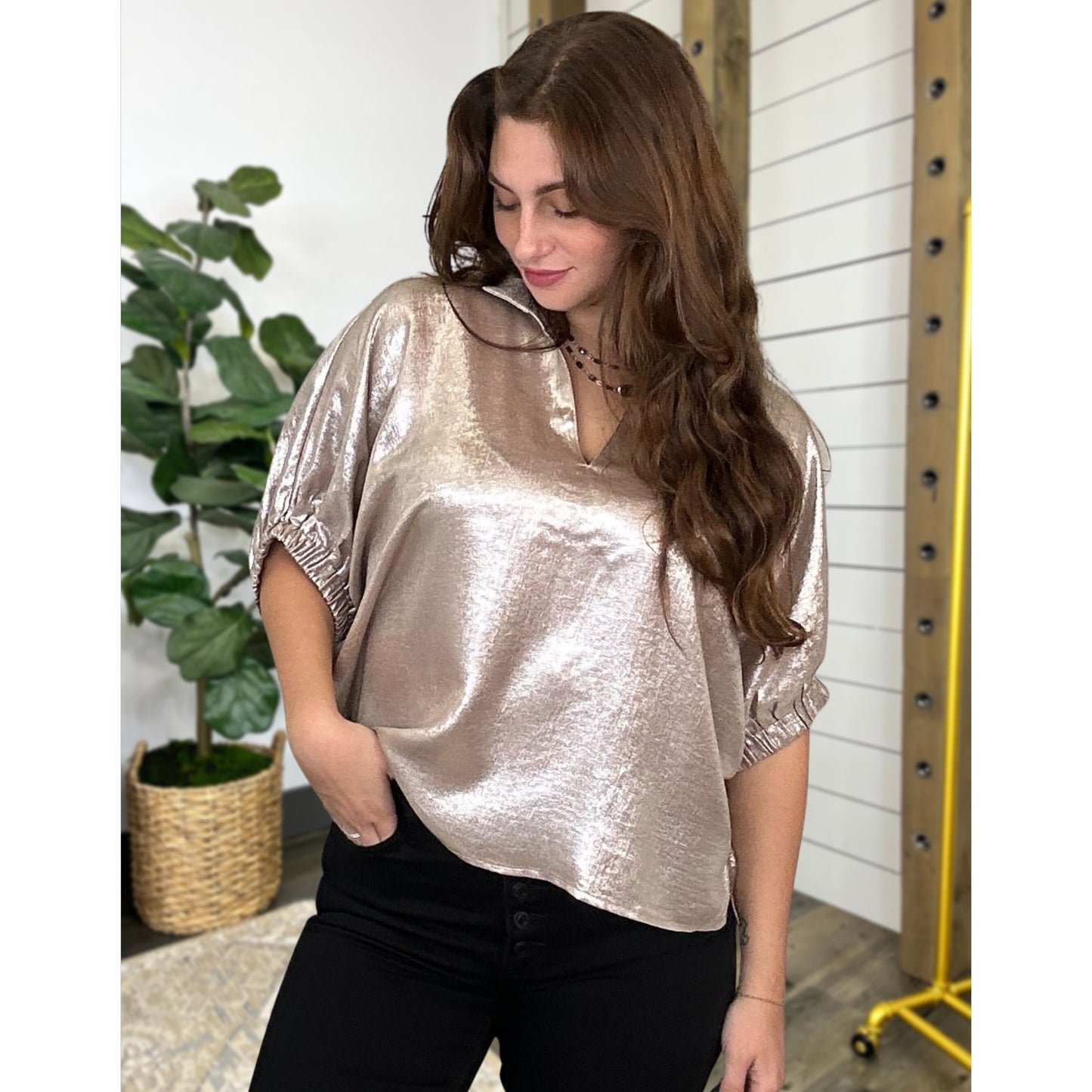 Shimmering Center Of Attention Top