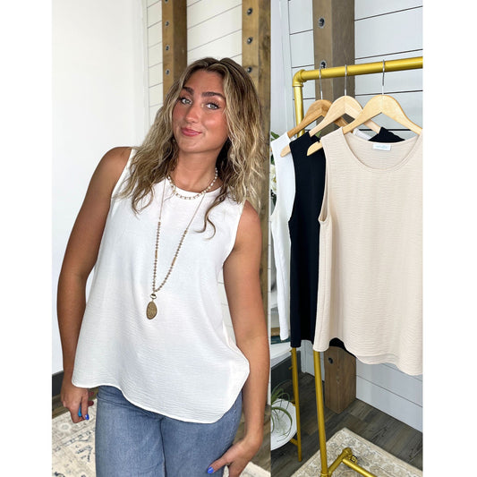 Sleeveless top with 100% polyester and relaxed-fit, Better Than Before Tank