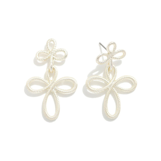 Metal-tone earrings — twisted-metal, Twist Cross Earrings