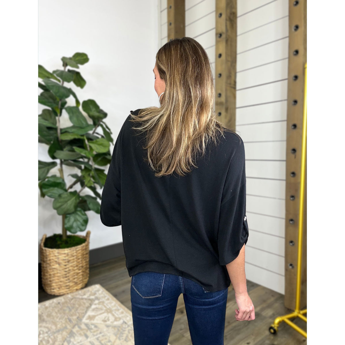 Side slits top with knit and relaxed-fit, Kensington Knit Top