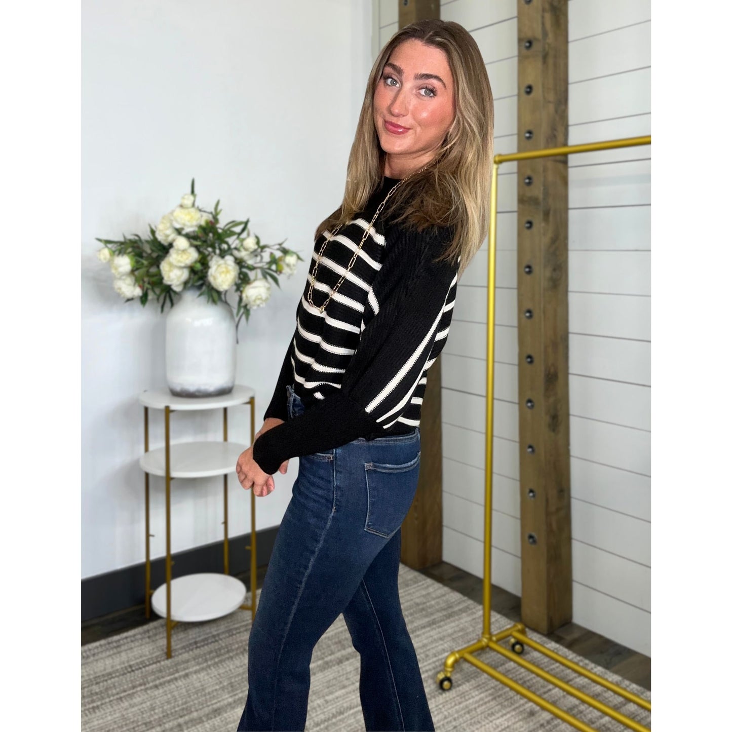 Classic Striped Boat Neck Sweater