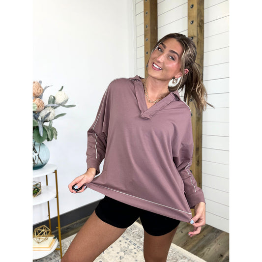 Barely Blush Collared Pullover