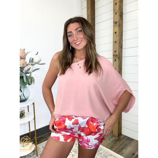Relaxed-fit finished with floral and 100% polyester, Spring Fling Floral Shorts