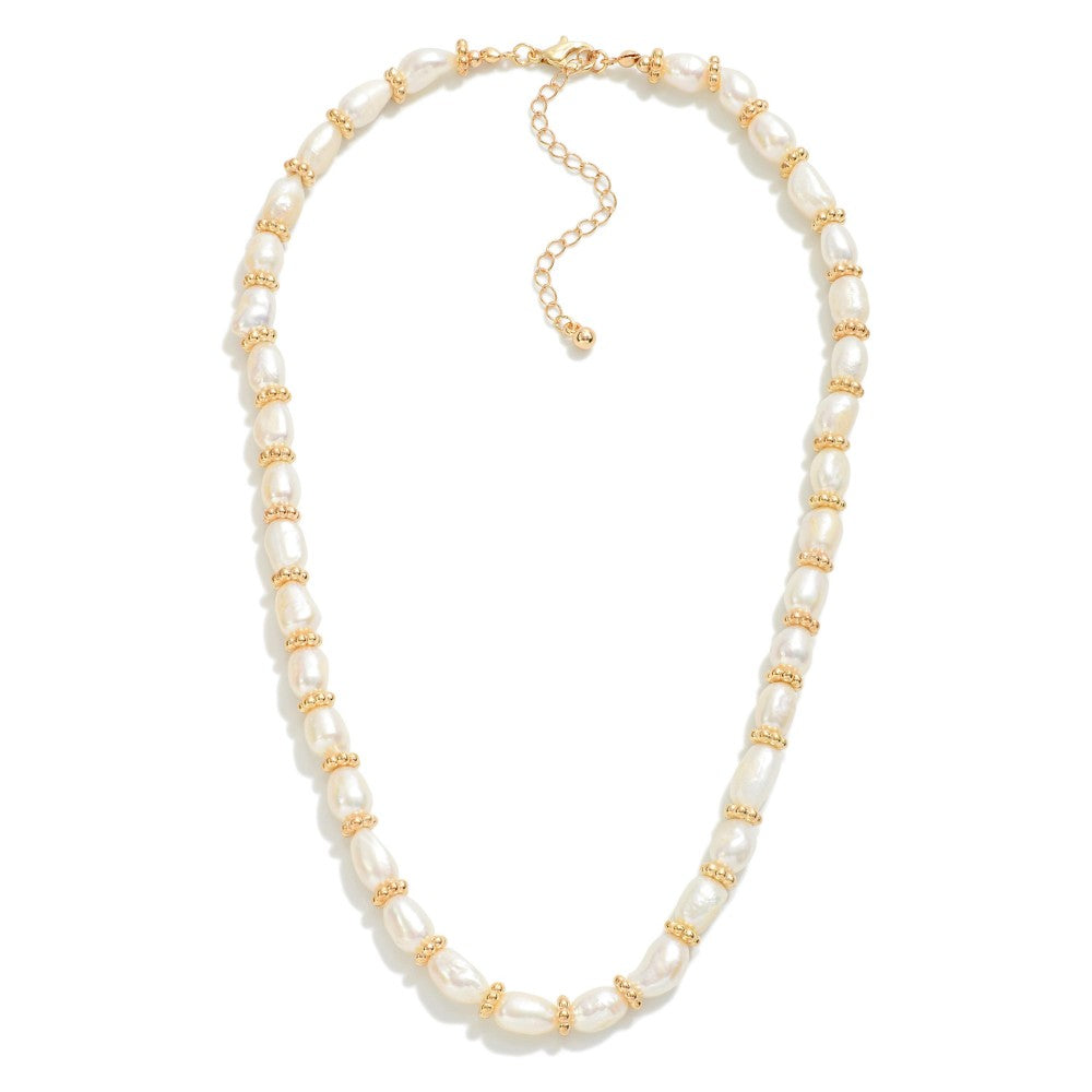 Girl's Best Friend Pearl Beaded Necklace