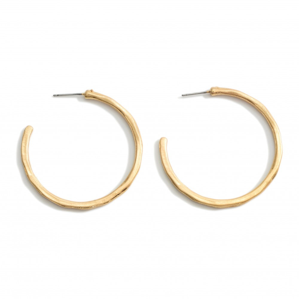 Let's Begin Hammered Hoop Earrings