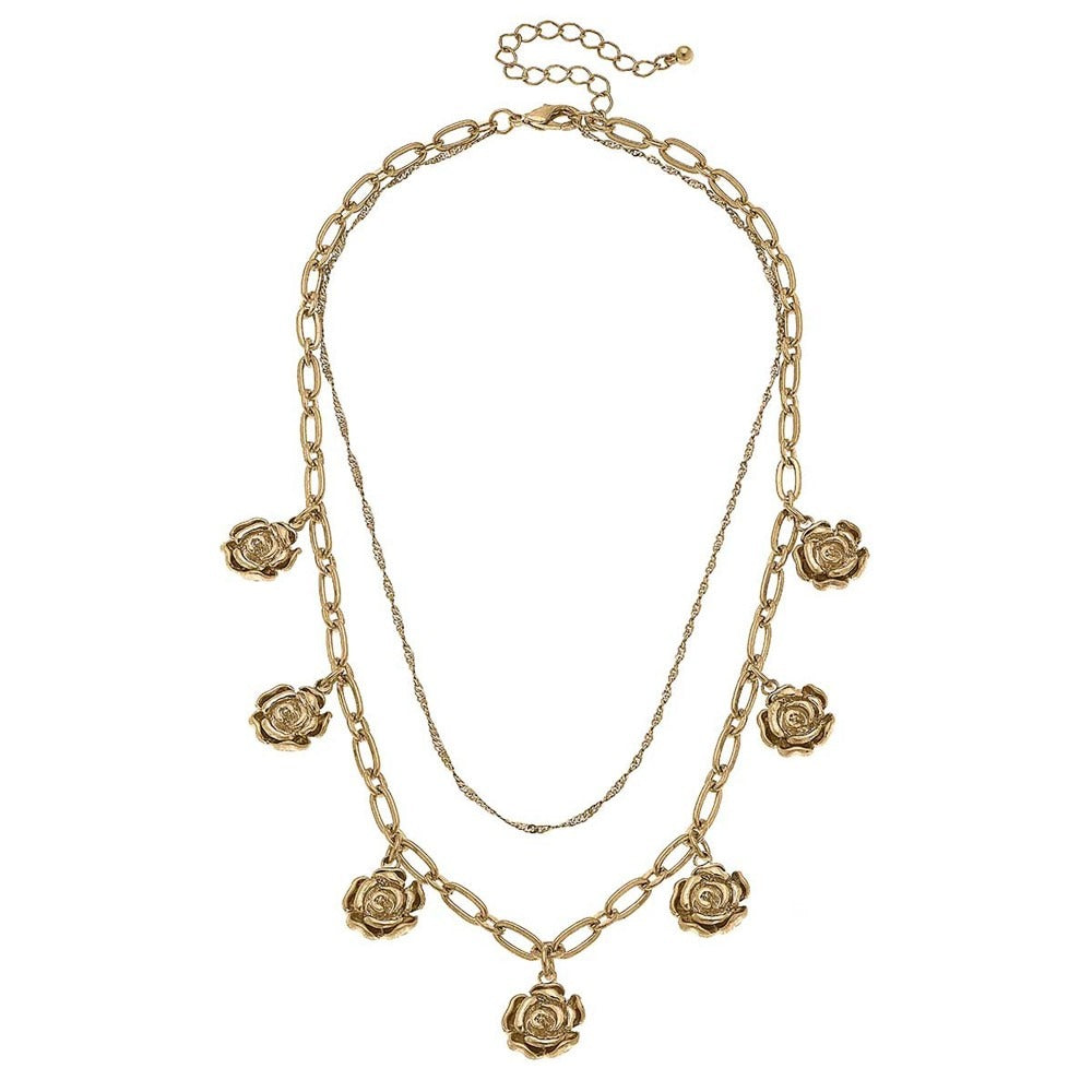 Ria Layered Rosette Necklace