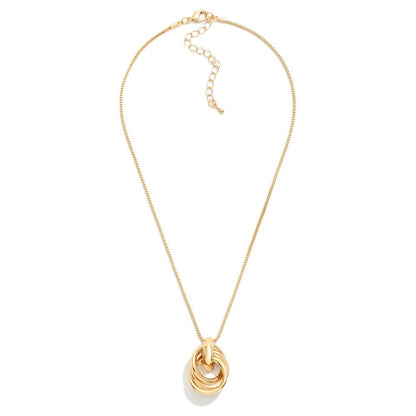 Intertwined Hoops Pendant Necklace