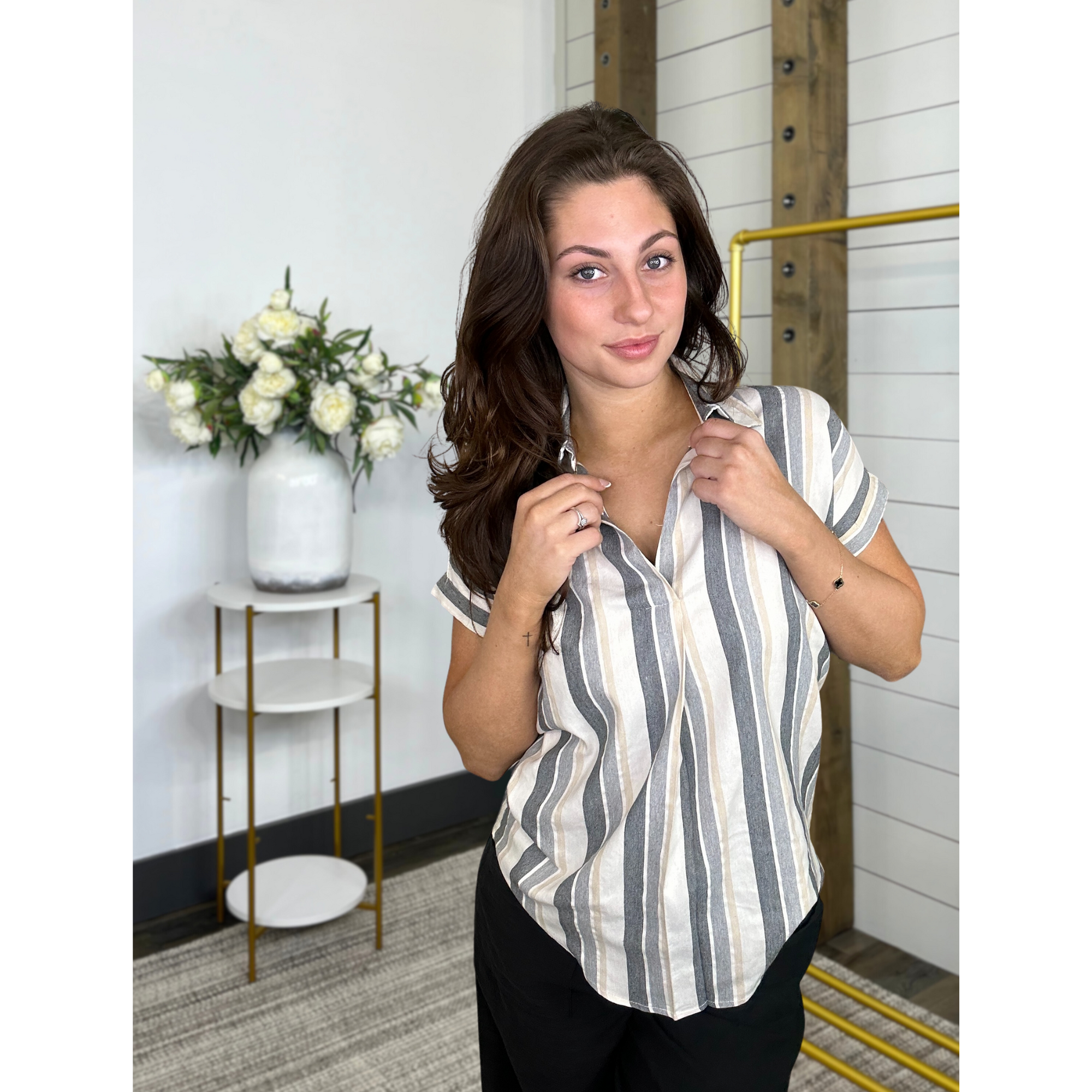 Mary Mack Striped Top