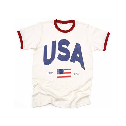 USA Vintage Ringer Graphic Tee