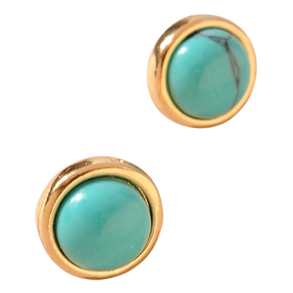 Turquoise Glow Gold Studs