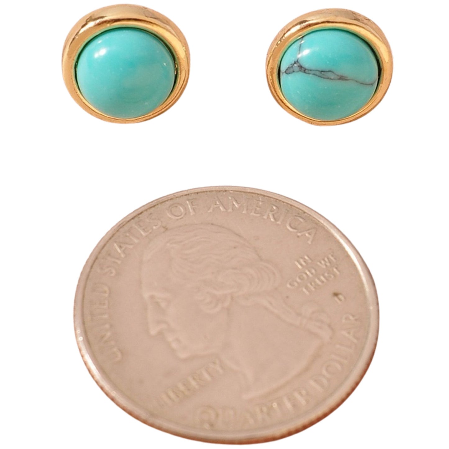Turquoise Glow Gold Studs