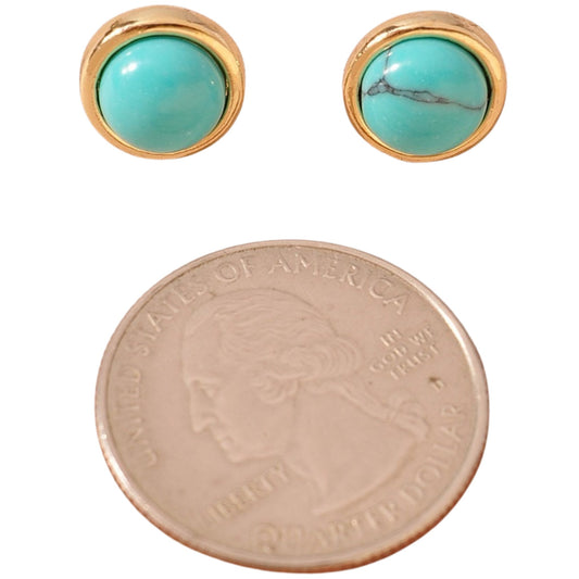 Turquoise Glow Gold Studs