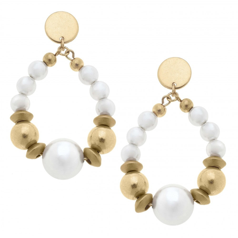 Golden Glimmer Pearl Earring