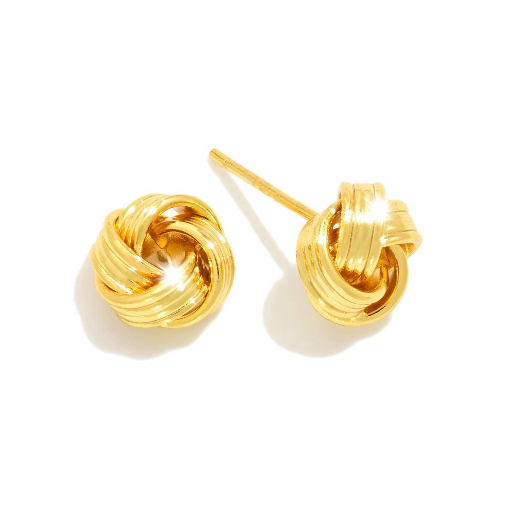 Tied In Knots Gold Dipped Stud Earring