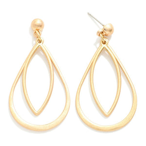 Layered Metal Teardrop Earring