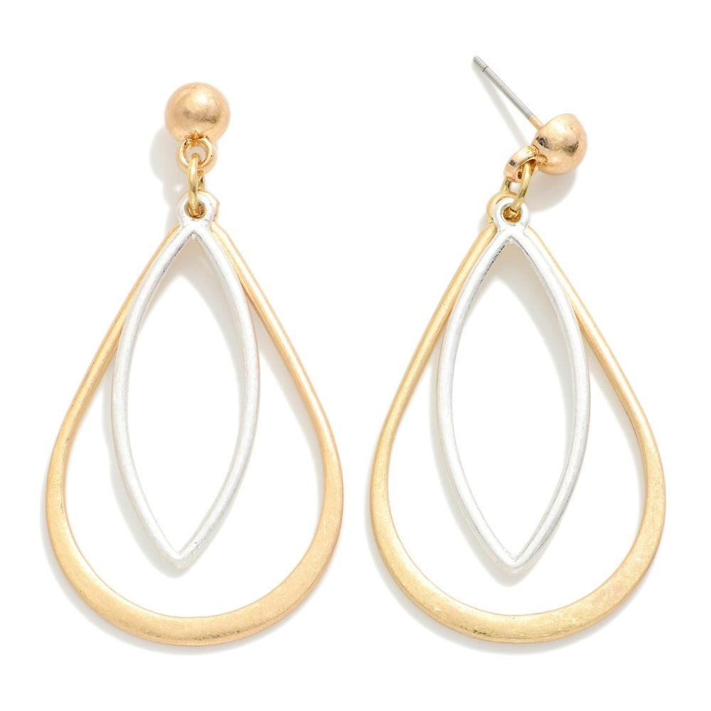 Layered Metal Teardrop Earring