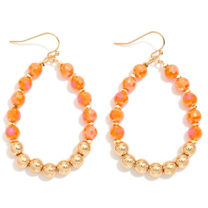 Golden Gleam Beaded Teardrop Earrings