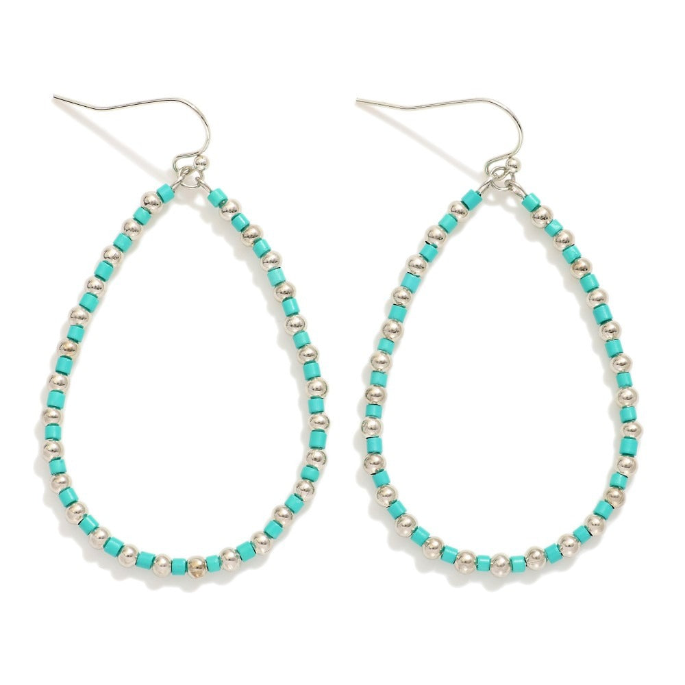 Vibrant Cascade Beaded Teardrop Earrings