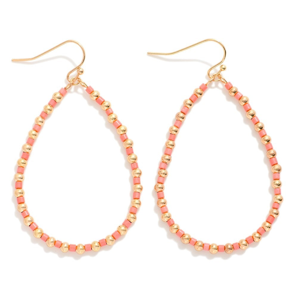 Beaded earrings, Vibrant Cascade Beaded Teardrop Earrings — image 2