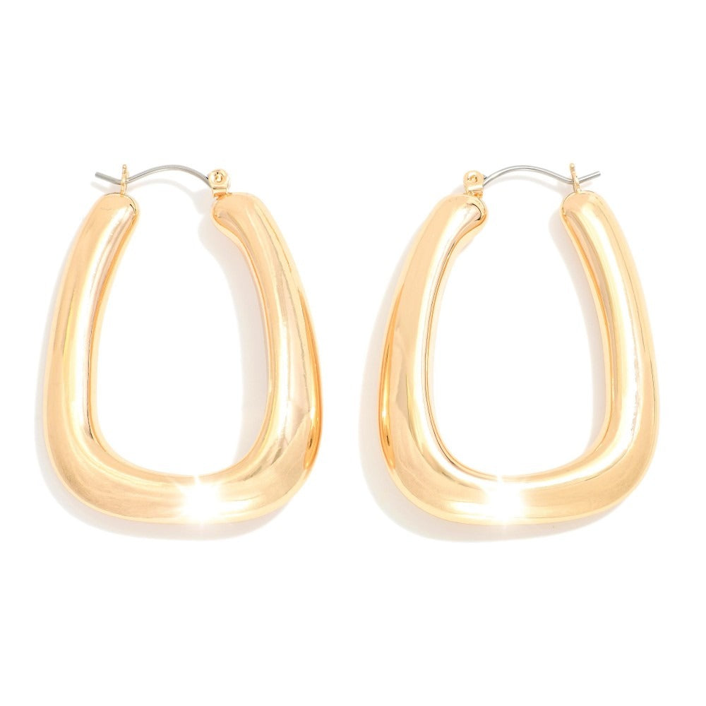 Mod Block Rectangle Hoop Earrings