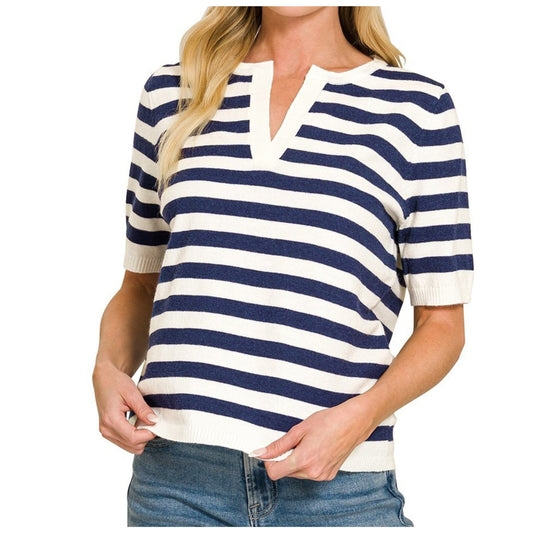 Split Haven Striped Sweater
