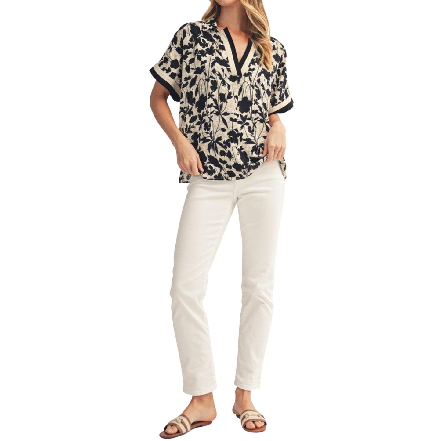 Breezy Floral Drop Shoulder Top
