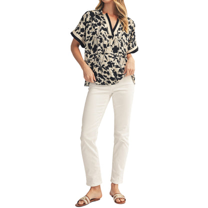Breezy Floral Drop Shoulder Top