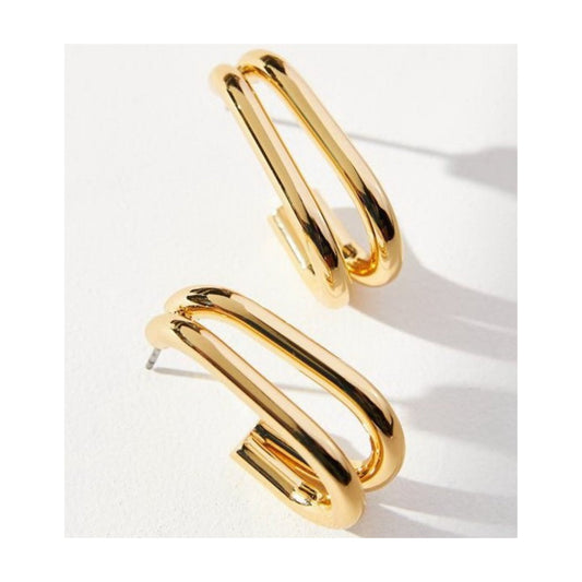 Luxury Double Hoop Pearl Huggies