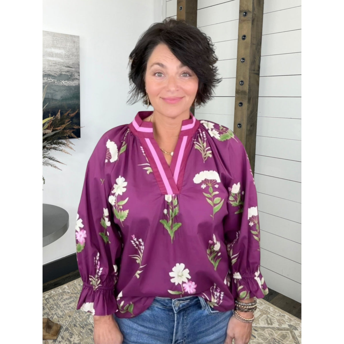 Plum Perfect Floral Top