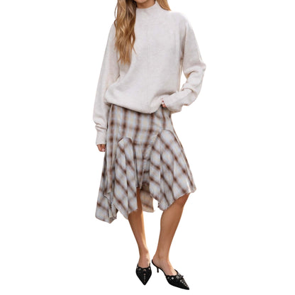 Relaxed Boxy Mock Neck Sweater