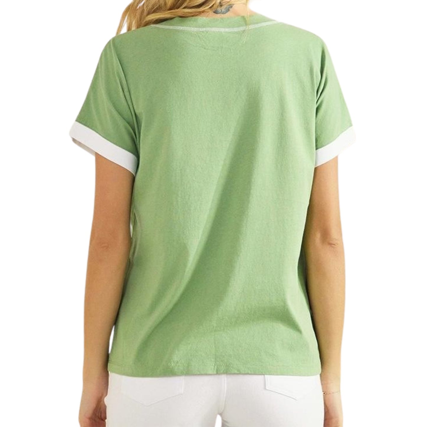 Two Tone Contrast Seam T-Shirt