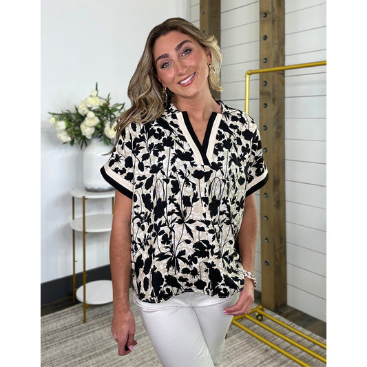 Breezy Floral Drop Shoulder Top