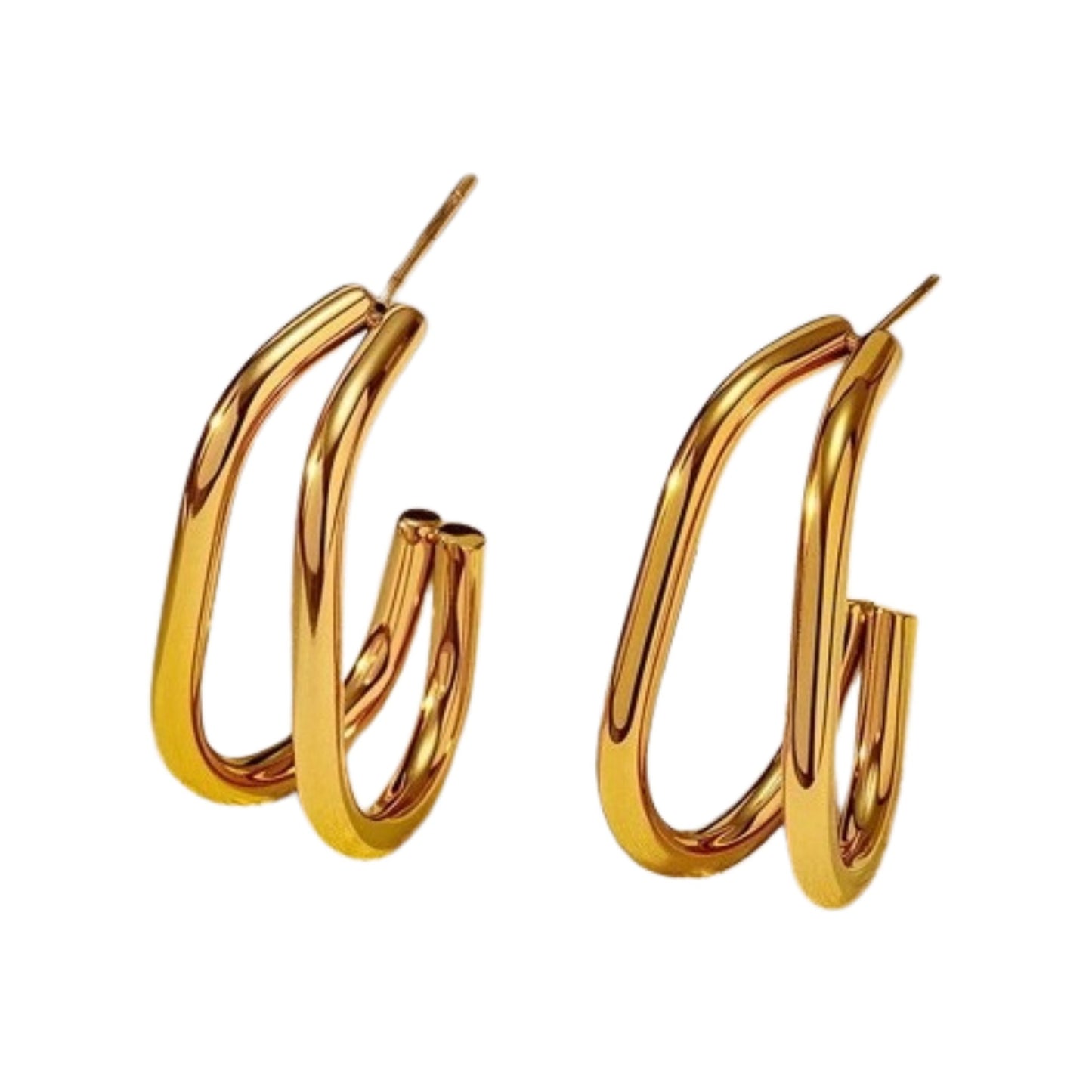 Luxury Double Hoop Pearl Huggies