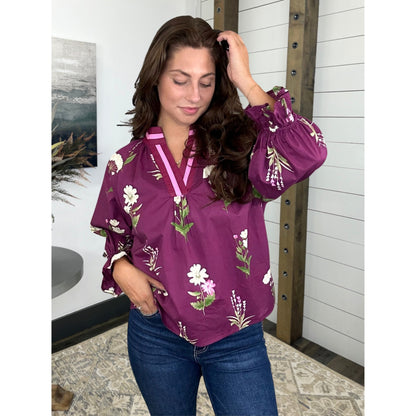 Plum Perfect Floral Top