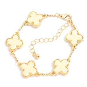 Queen Of Clubs Linked Clover Bracelet