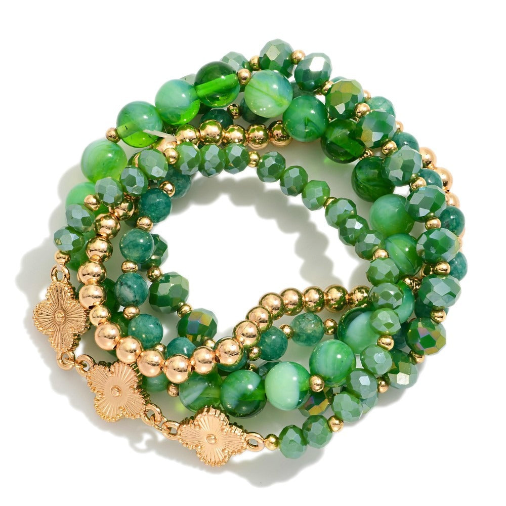 Charm & Clover: The Lucky Five Bracelet Set