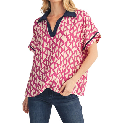 Navy Notch Top