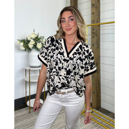 Breezy Floral Drop Shoulder Top