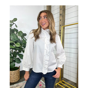 Long Sleeve Ruffle Radiance Solid Top