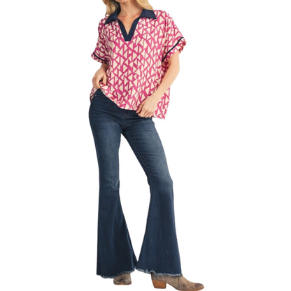 Navy Notch Top