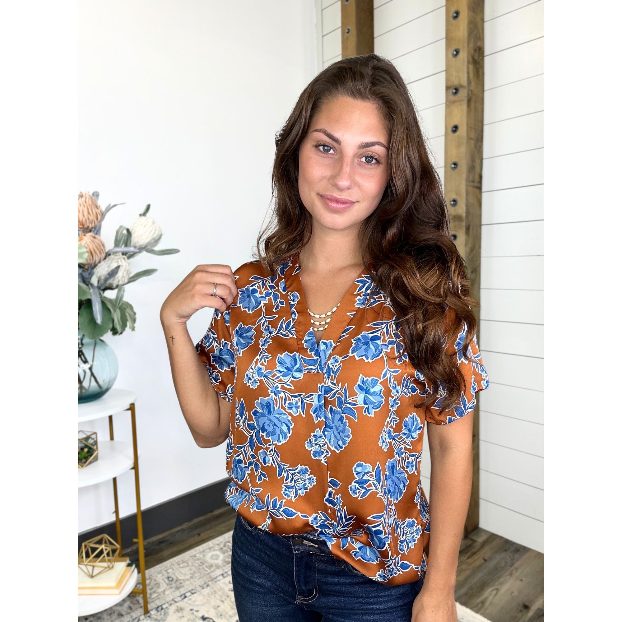 Copper Skies Floral Top