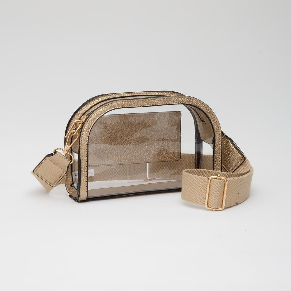 Clear Crossbody Bag With Vegan Leather Trim
