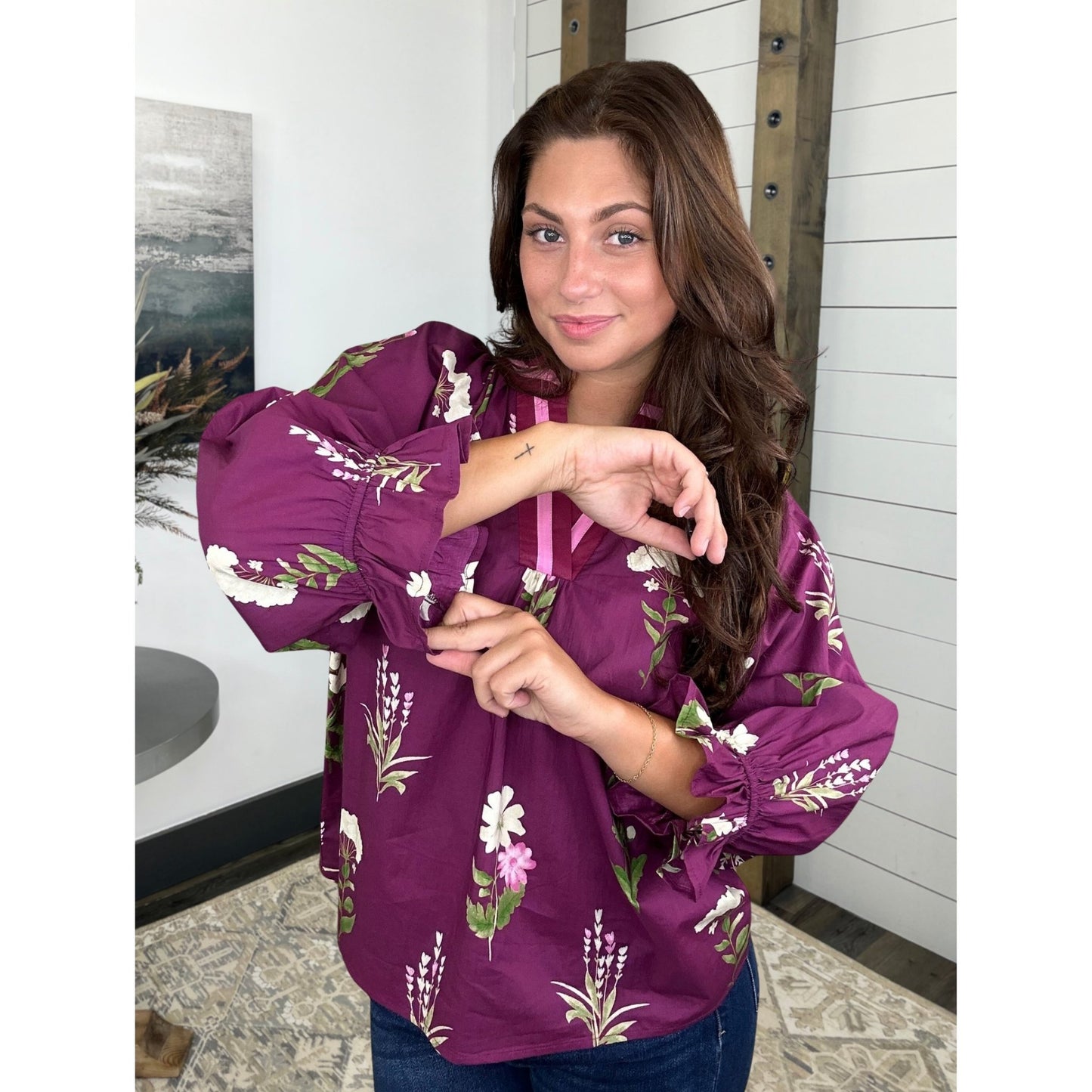 Plum Perfect Floral Top