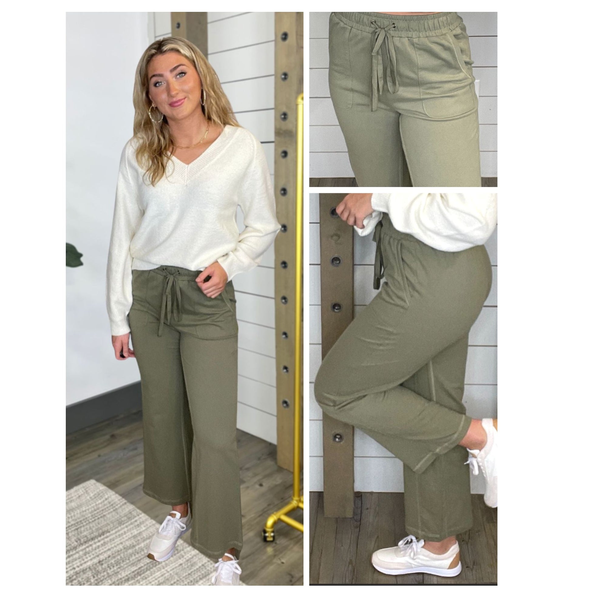 Wide Leg French Terry Pants