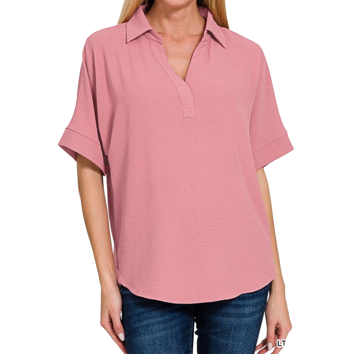V-neck top featuring black, Effortless Airflow V-Neck — image 6